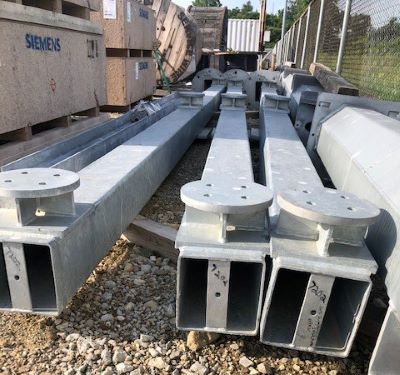 Lot of Three (3) Station Structure Bus Support